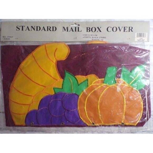 CBK LTD Nylon Standard Mail Box Cover 18" L x 20" W Fall Cornucopia Pumpkin NEW - Picture 1 of 2